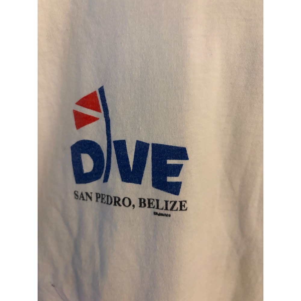 Dive San Pedro Belize Scuba Beer Graphic Tee Mens S White Single Stitch - Picture 3 of 9